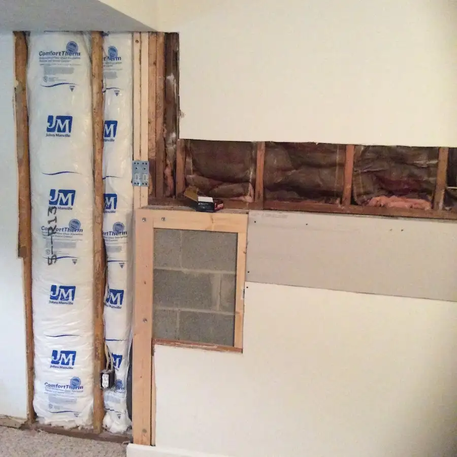 Wall insulation replacement during Contents Cleaning & Restoration in Plymouth